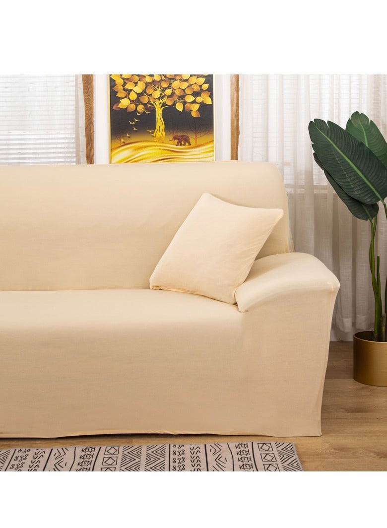DUNISO Sofa cover, elastic sofa protective cover, anti slip furniture cover, anti fouling and wear resistant, suitable for all seasons, suitable for two seater sofas, 145 to 185cm，beige - Image 2