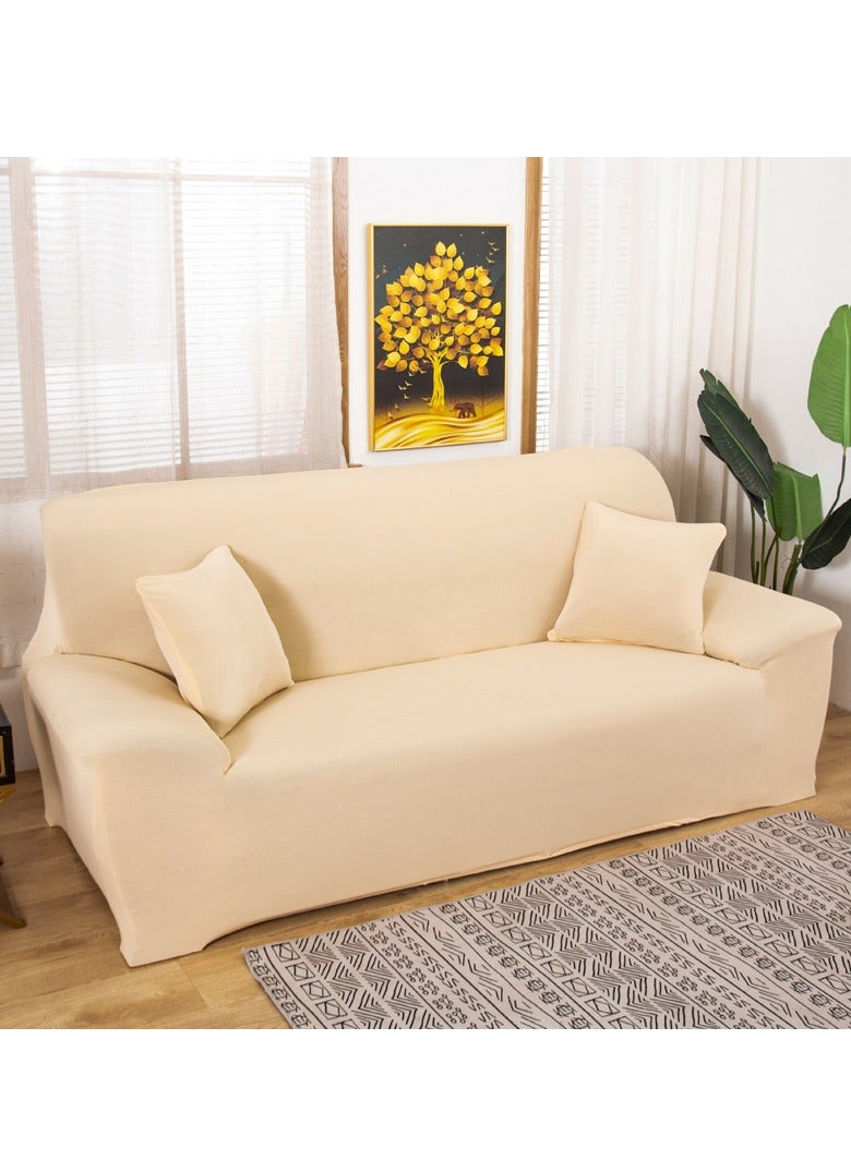 DUNISO Sofa cover, elastic sofa protective cover, anti slip furniture cover, anti fouling and wear resistant, suitable for all seasons, suitable for two seater sofas, 145 to 185cm，beige - Image 3