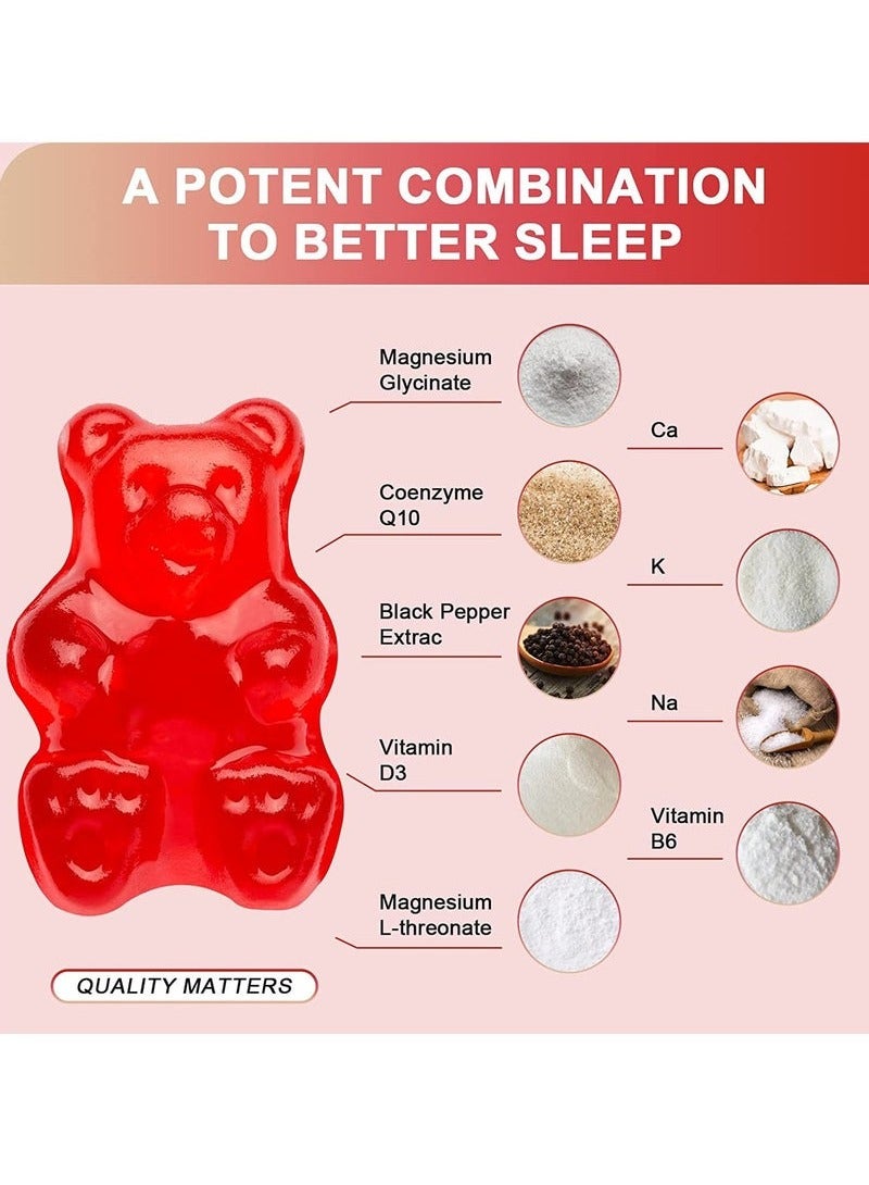 مغنيسيوم جلايسينات علكات المغنيسيوم جليسينات المغنيسيوم العضوي 400 ملغ - دعم النوم وتخفيف التوتر واستعادة العضلات، خالية من الغلوتين وغير معدلة وراثياً، 60 قطعة - Image 3