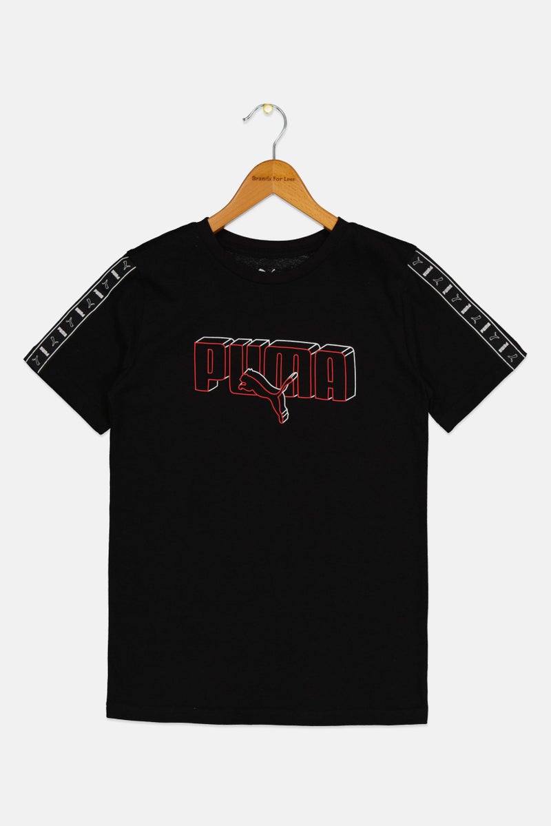 PUMA Kids Boy Sportswear Fit Short Sleeve Outdoor T-shirt, Black - Image 1