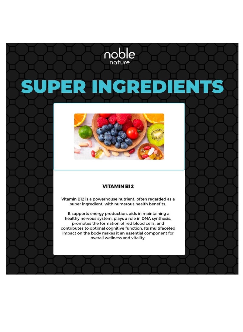 noble nature Vitamin B12 1000 mcg, Dietary Supplement For Energy Metabolism Support 120 Tablets, 120 Days Supply  - Image 4