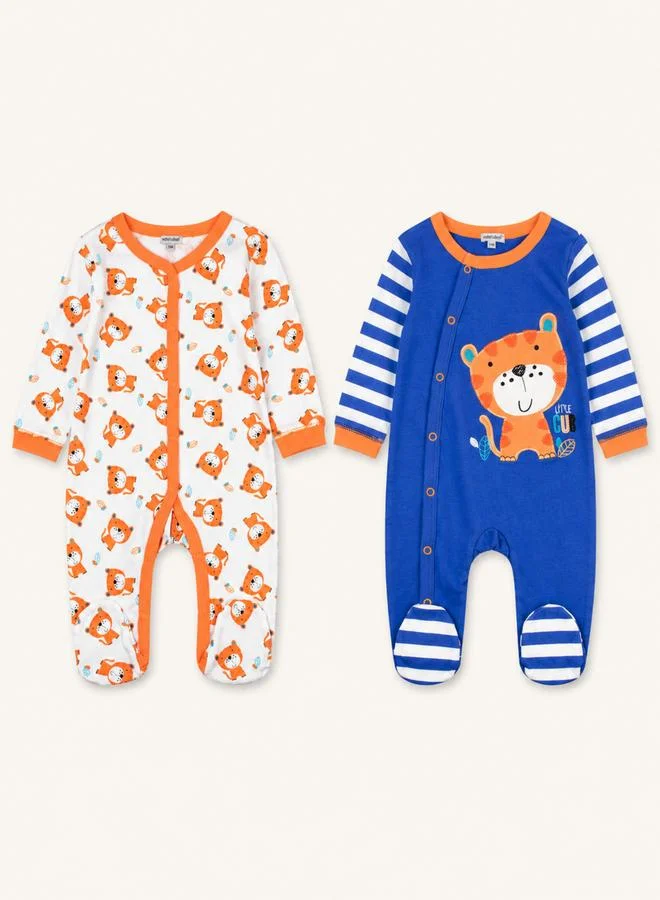 Mothers Choice Baby 2 Pack Footed Long Sleeves Sleepsuits