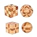 Rich Boxer 4 Pack Wooden Puzzle Games Brain Teasers Toy 3D Puzzles for Teens and Adults Wooden Logic Puzzle Wood Snake Cube Magic Cube Magic Ball Brain Teaser Intellectual Removing Assembling Toy - Image 3