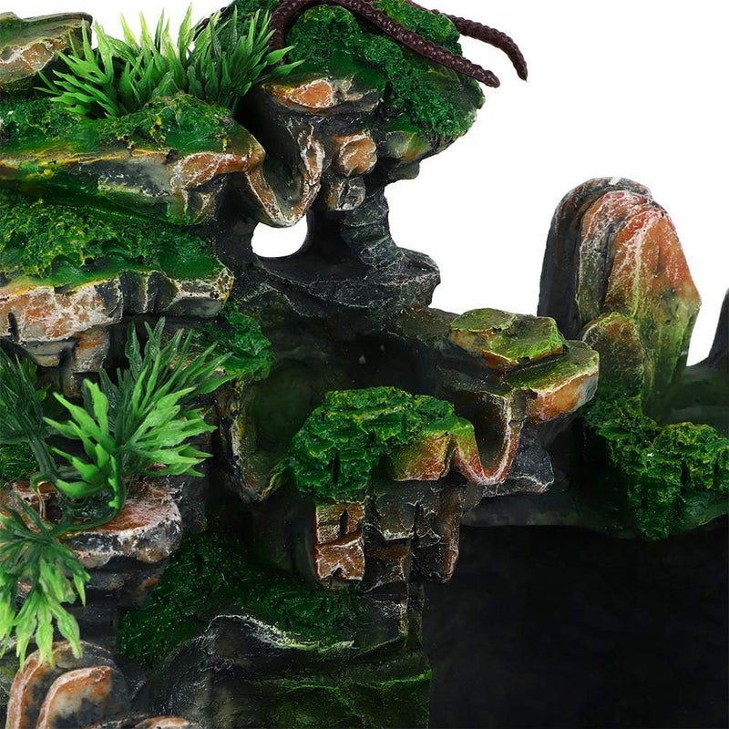 klarako Indoor Fountain, Tabletop Water Fountain Desktop Zen Meditation Waterfall Fountain with Rockery, Plant, Atomizing Humidifier for Office, Home, Bedroom Desk Décoration(US 110V) - Image 4