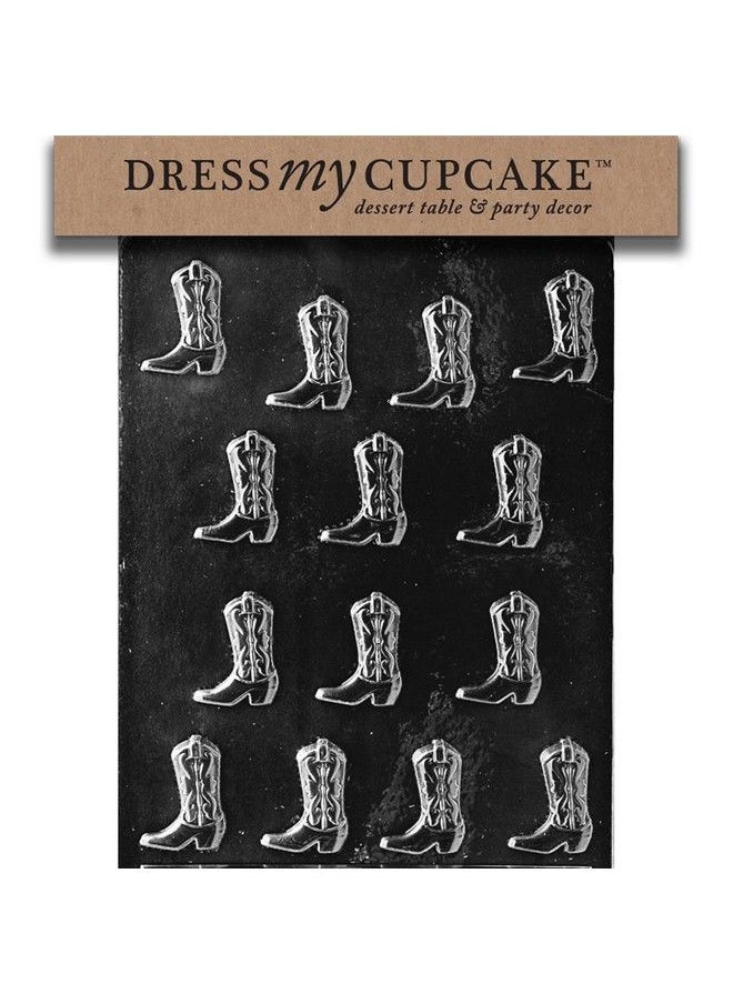 Dress My Cupcake Cowboy Boots Chocolate Mold K016  - Image 1