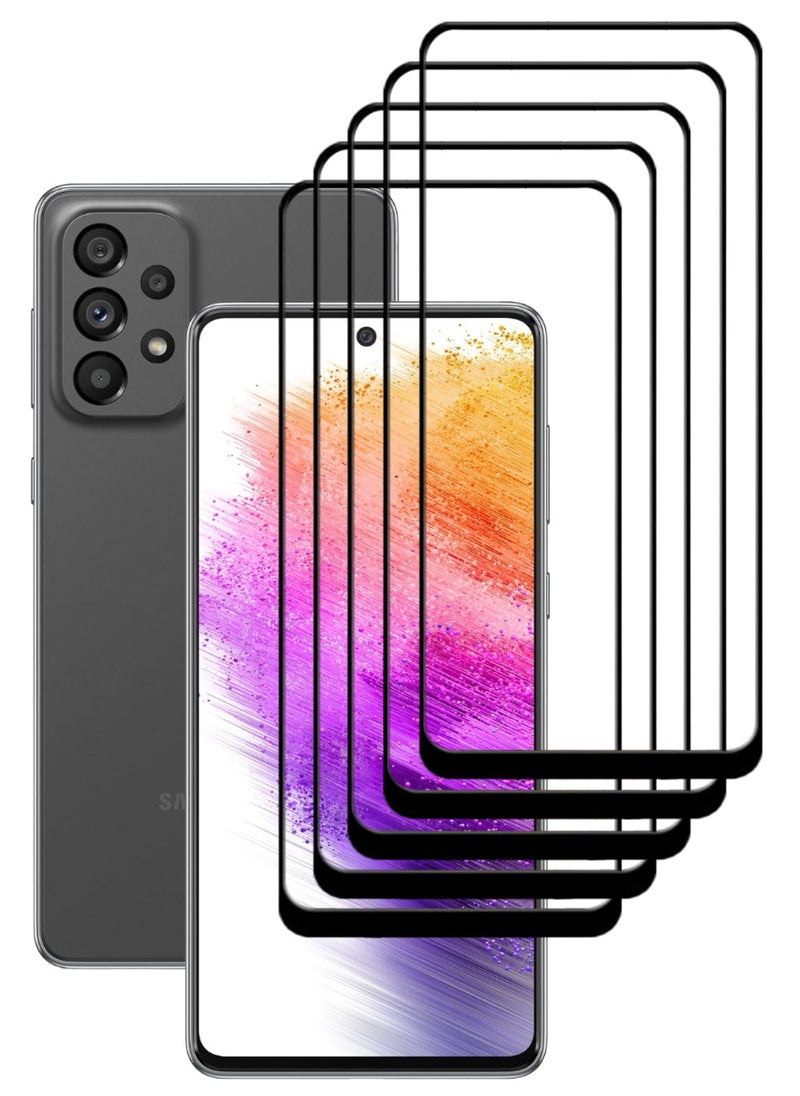 ACLIX 5 Pieces Antistatic ESD Dustproof Premium Quality High Definition Tempered Glass Screen Protector Designed For Samsung Galaxy A73 5G - Image 1