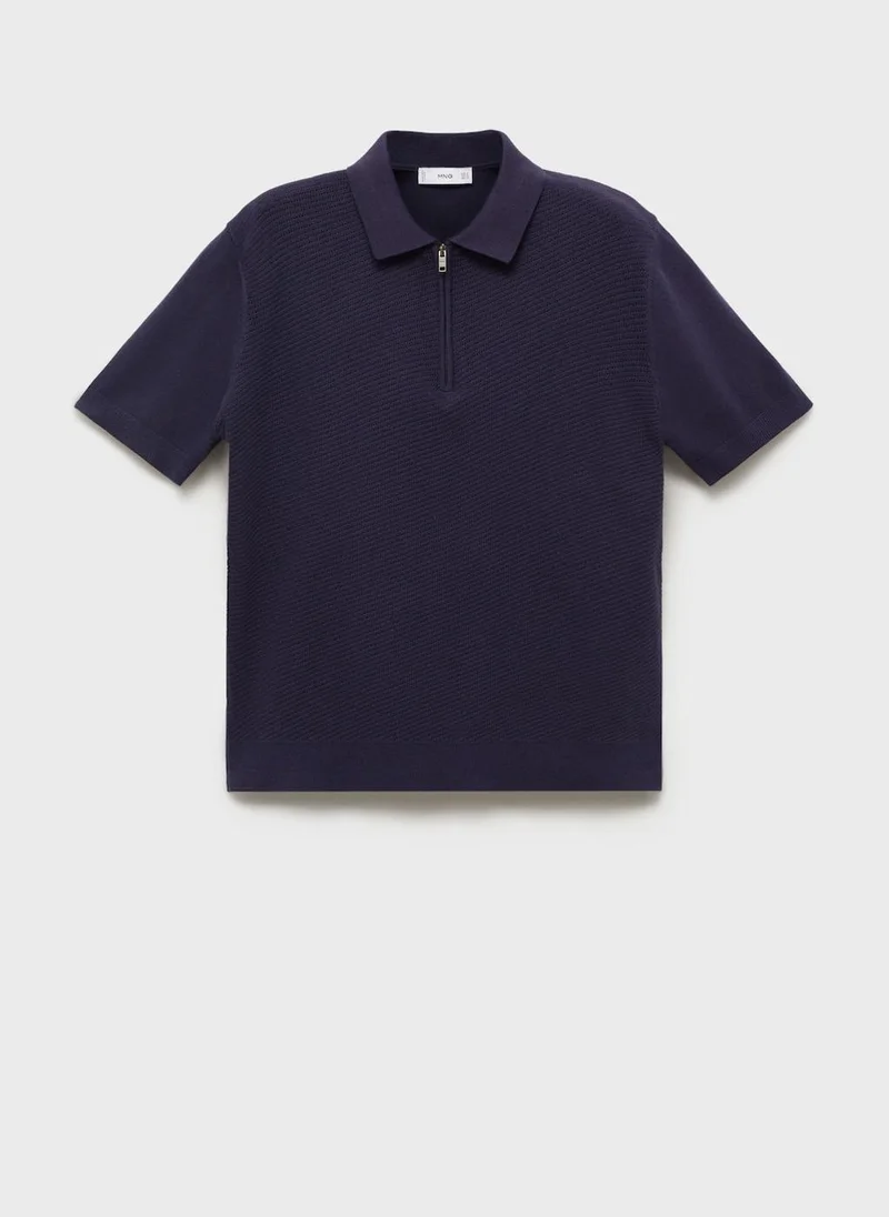 مانجو مان Zip Neck Polo