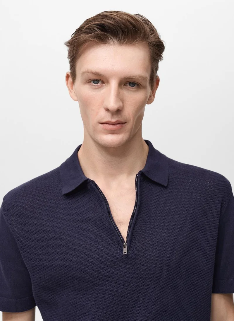 مانجو مان Zip Neck Polo