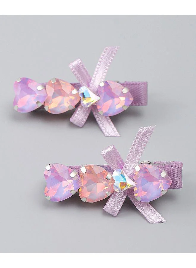 Mark & Mia Mark & Mia Bow Hair Clips, Elegant Design, Decorative Style, Durable, 3 to 8 Years, Light Pink and Purple - 2 Pieces