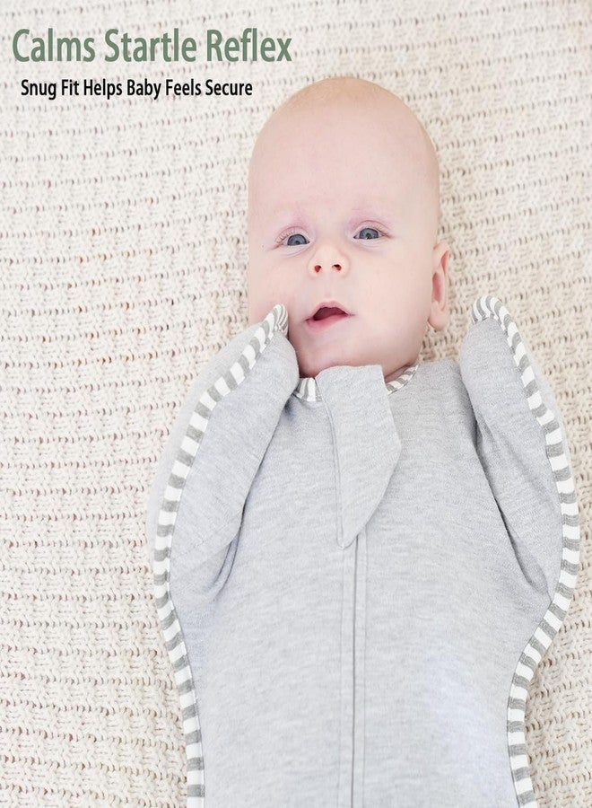 Roksuma Transition Swaddles for Newborns Sleep Sack 0-3 Months Arms Up Swaddle Arms in/Out 2-Way Zipper 100% Cotton, 0.8 Tog Newborn Swaddle Sack for Boy Girl, 2-Pack (Small 5-14lbs) - Image 3