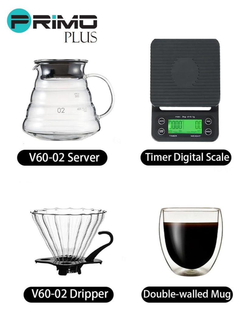 PRIMO PLUS V60 Drip Coffee Set,7-Piece Hand Brewing Coffee Maker Set,Pour Over Coffee Machine Accessories Kit All In 1 Portable Travel Bag  - Image 2