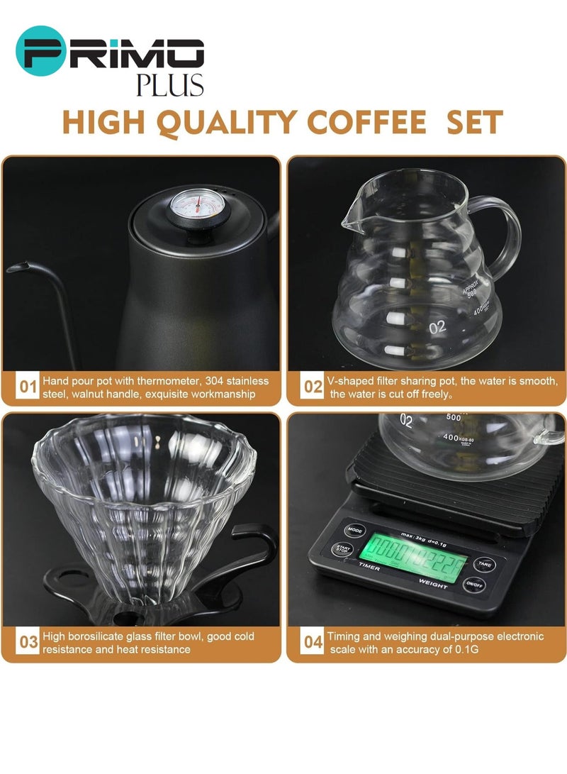 PRIMO PLUS V60 Drip Coffee Set,7-Piece Hand Brewing Coffee Maker Set,Pour Over Coffee Machine Accessories Kit All In 1 Portable Travel Bag  - Image 3