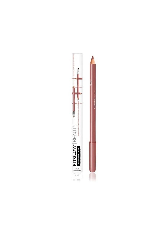 FITGLOW Beauty Natural Lip Liner Pencil With Blending Brush ; Vegan Woman Owned Clean Beauty (Buff) - Image 1
