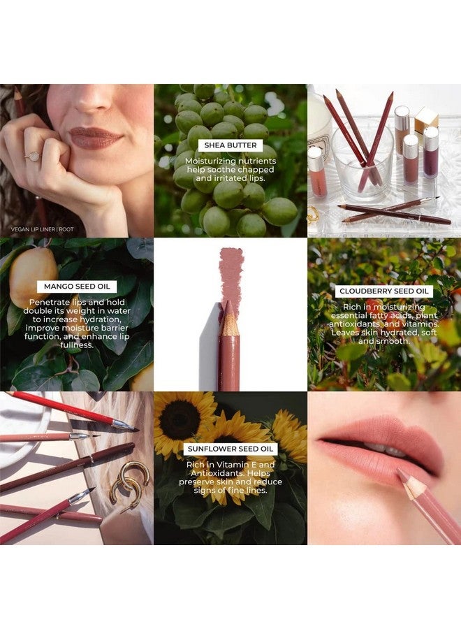 FITGLOW Beauty Natural Lip Liner Pencil With Blending Brush ; Vegan Woman Owned Clean Beauty (Buff) - Image 5