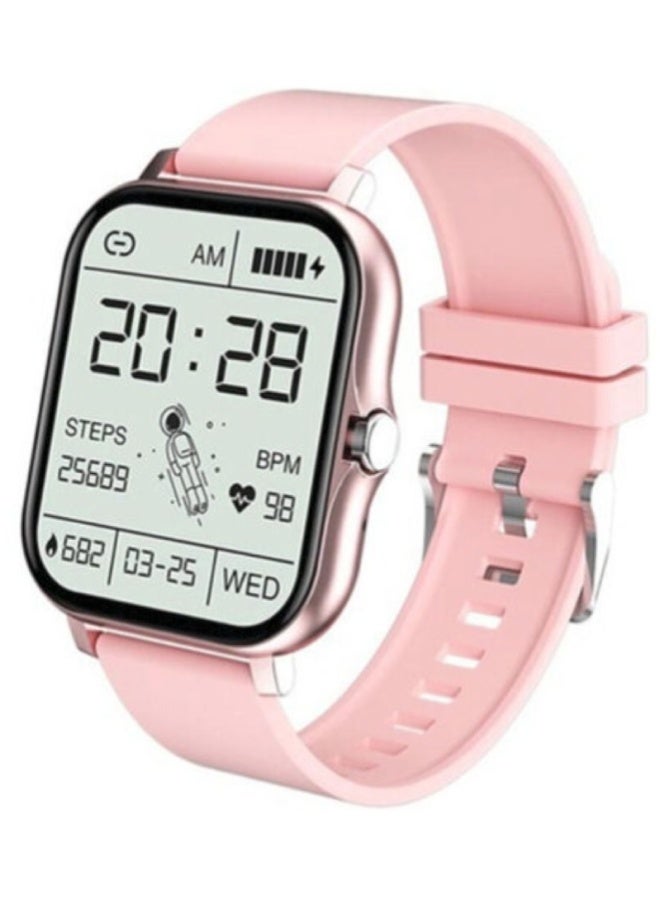 AROAQ Y13 Smart Watch 1.7 Inch HD Touch Screen, IP67 Waterproof, BP & SpO2 Monitoring, Heart Rate, Sleep & Fitness Tracker, Bluetooth Calls, Sports Modes – Silicone Strap , Pink - Image 1