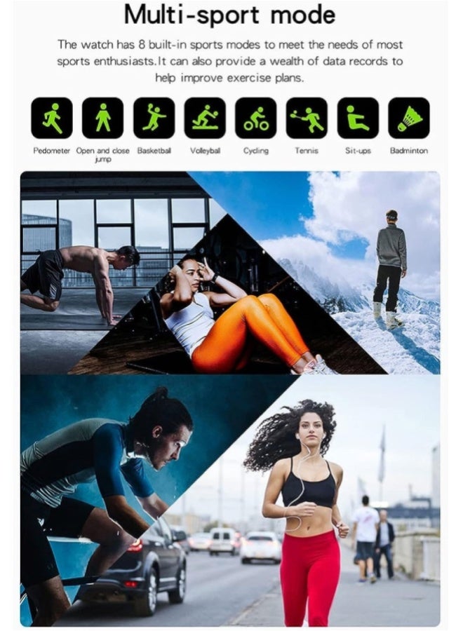 AROAQ Y13 Smart Watch 1.7 Inch HD Touch Screen, IP67 Waterproof, BP & SpO2 Monitoring, Heart Rate, Sleep & Fitness Tracker, Bluetooth Calls, Sports Modes – Silicone Strap , Pink - Image 4