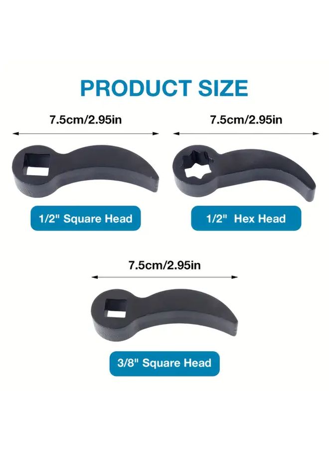 3 Pcs 1 2 Inch And 3 8 Inch Pry Bar Wrench Adapter Ratchet Attachment For Half Shaft Removal Car Repair Tools - Image 2
