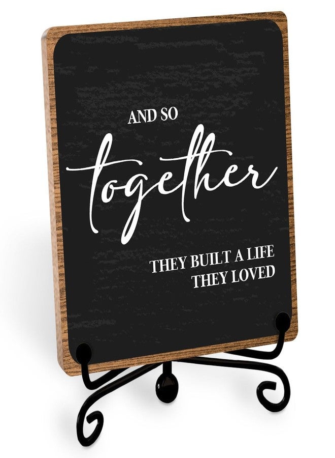 Toerifer Home Wooden Decor Sign, Farmhouse Plaque with Stand, Warmth Housewarming Gifts for Women Men Family, Table Desk Cubicles Accessories for Living Room Bedroom Home Decorations - Image 1