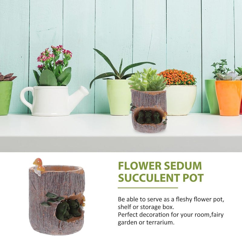 Tinksky وعاء نباتات السدوم الأخضر اللطيف على شكل ضفدع مزهر من تينكسي - Image 5