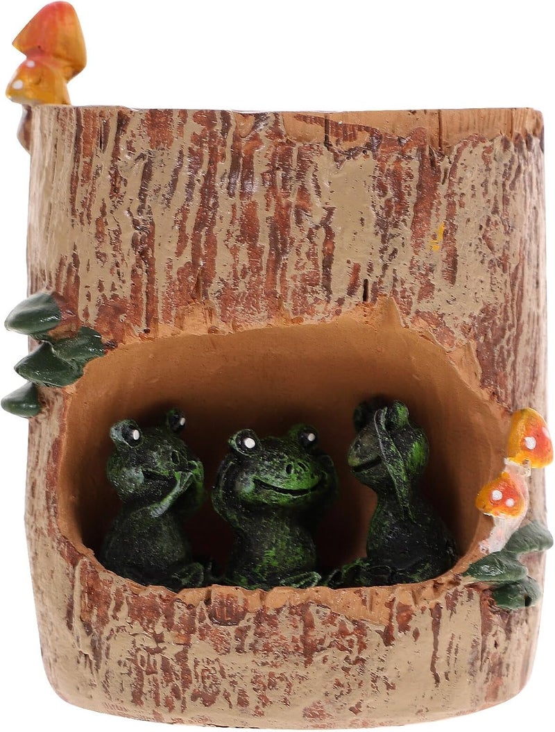 Tinksky وعاء نباتات السدوم الأخضر اللطيف على شكل ضفدع مزهر من تينكسي - Image 1