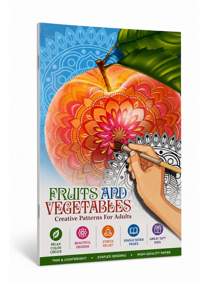 1-Piece Creative Adult Colouring Book Fruits And Vegetables Design