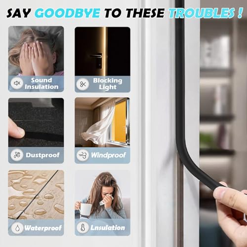 Bantie 40FT Weather Stripping Door Seal - Self Adhesive Weather Insulation Strip Weatherstripping Silicone D Shaped Seal Strip Door Frame Gap Filler/Window Soundproofing - Image 2