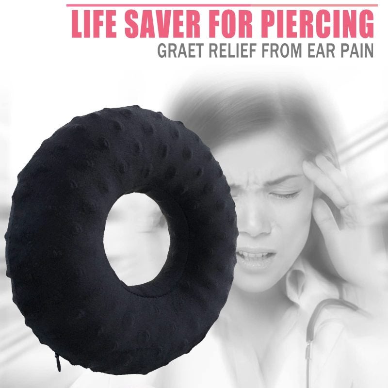 Ear Pillow Zero-Pressure Ear Cutout Design For Side Sleepers - Adjustable Firmness Memory Foam Neck Support Pillow With Healing Protection For Cartilage Piercings Tinnitus Relief For Adults - Image 2
