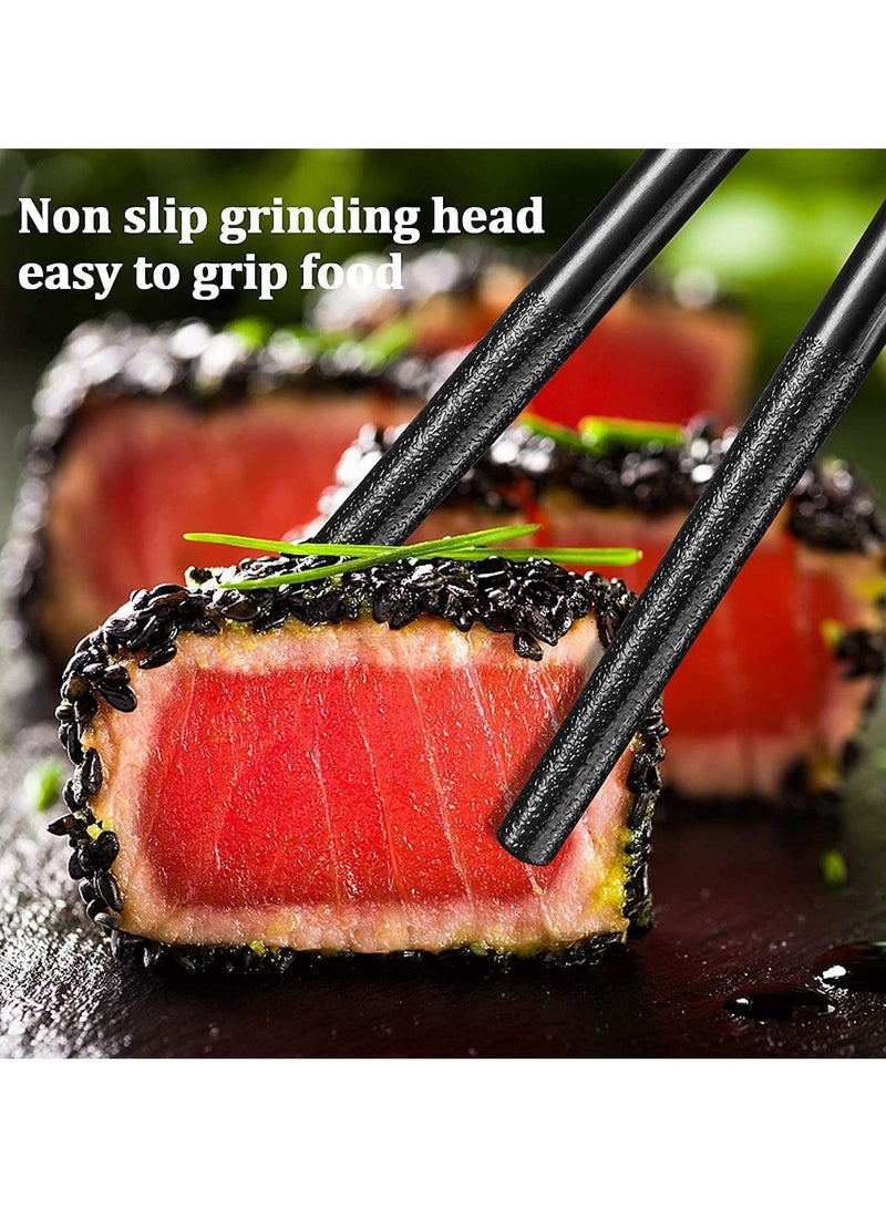 ON MART ON MART 5 Pair Alloy Reusable Chopsticks for Sushi Noodles Rice | Non Slip Chop Sticks | Dishwasher-Safe | Chinese | Japanese | Korean Food | kitchen utensils -Multicolor Chopstick Set  - Image 4