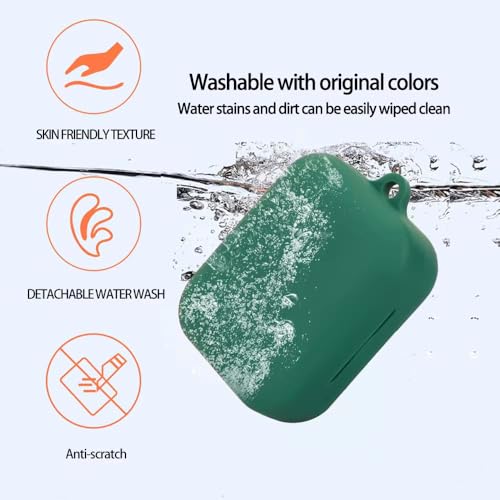 Printme for Realme Buds Air 7 Silicone Case Cover, Soft Anti-Scratch Anti- Slip, Earphone Case with Hook Keychain [Earbuds Not Included] (Black) - Image 5
