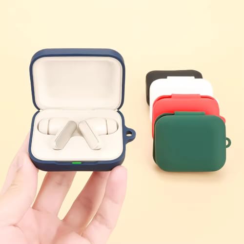 Printme for Realme Buds Air 7 Silicone Case Cover, Soft Anti-Scratch Anti- Slip, Earphone Case with Hook Keychain [Earbuds Not Included] (Black) - Image 3