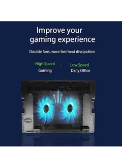 Haing HAING 15.6" Laptop Cooling Pad with Dual Silent Fans and Adjustable Stand  - Image 5