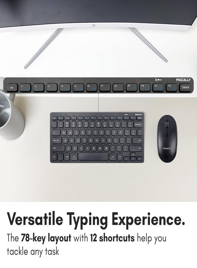 ماكالي مجموعة لوحة مفاتيح وماوس لاسلكية صغيرة من ماكالي - ثنائي أساسي لمساحة العمل - لوحة مفاتيح وماوس لاسلكية 2.4 جيجاهرتز لأجهزة الكمبيوتر - لوحة مفاتيح وماوس صغيران بـ 78 مفتاحًا بهيكل نحيف وأزرار نقر هادئة و3 أوضاع DPI - Image 4