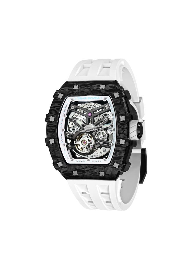 تسار بومبا ساعة القيصر بومبا للرجال آلية الهيكل العظمي التلقائي ساعة برميل الياقوت الزفير الفاخرة مقاومة للماء 50 متر دائمة العلامة التجارية الغوص المستطيل الرياضة الهدية العسكرية الرجل - Image 1