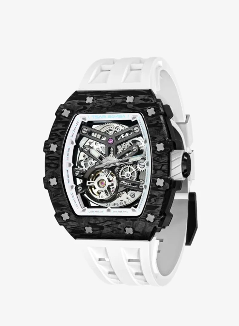 Tsar Bomba Men's Watch Automatic Skeleton Mechanism Watch Luxury Sapphire Barrel Waterproof 50 m Durable Brand Rectangular Diving Sport Military Gift Man