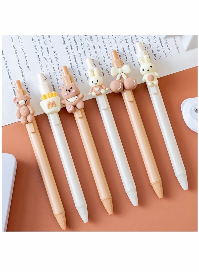 KASTWAVE Cute Pens for Girls Women Birthday Holiday Gifts Writing Gel Ink ballpoint Pen with Cartoon Bear Rabbit Animal Fun Kawaii Cherry Pastel Retractable Fancy Journaling Pens for Kids Aduts&Students - Image 1