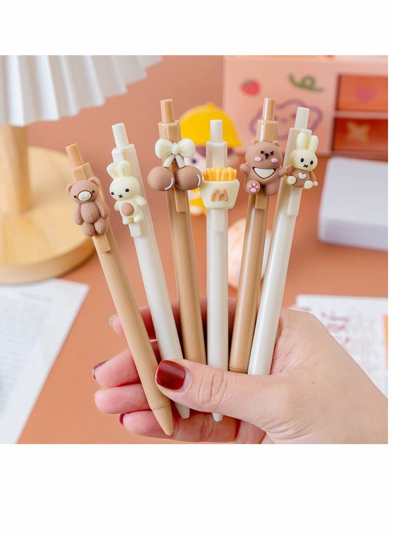 KASTWAVE Cute Pens for Girls Women Birthday Holiday Gifts Writing Gel Ink ballpoint Pen with Cartoon Bear Rabbit Animal Fun Kawaii Cherry Pastel Retractable Fancy Journaling Pens for Kids Aduts&Students - Image 2