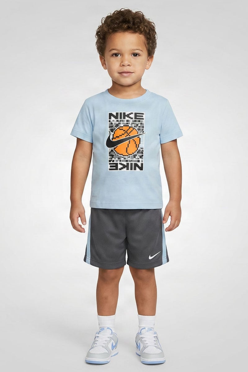 Nike Toddlers Boy 2 Pieces Graphic Print Short Sleeve T-Shirt With Shorts Set, Multicolor - Image 1