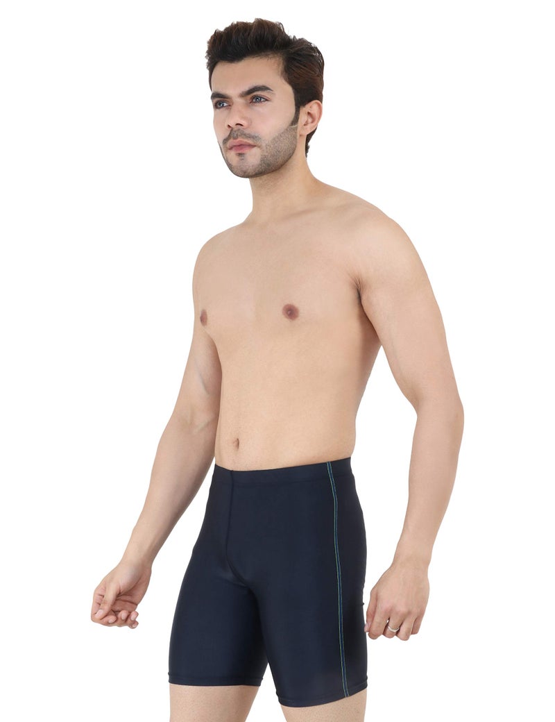 NEVER LOSE Unisex Compression Sports Shorts Half Tights (Large) Navy Blue - Image 4