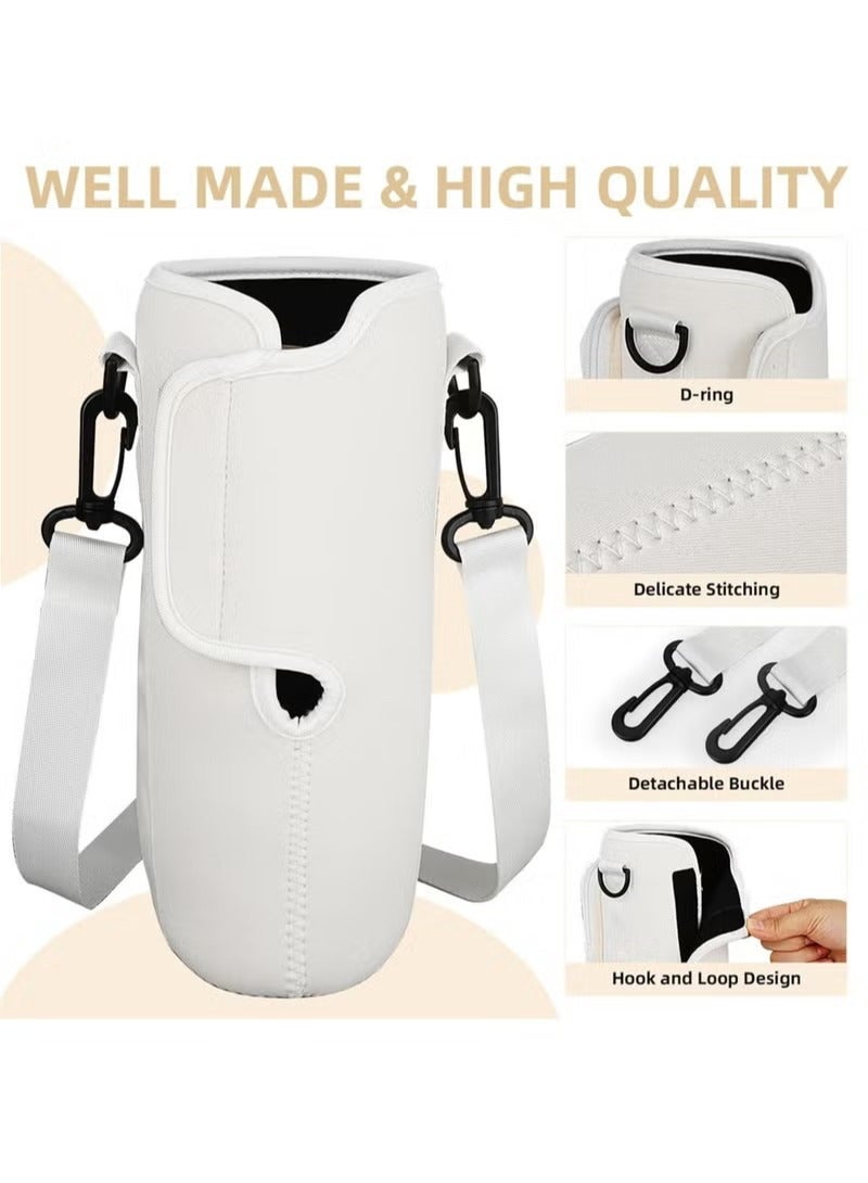 Stanley Water Bottle Carrier Bag for Stanley 40oz Tumbler, Water Bottle Holder with Pouch and Adjustable Strap, Sleeve Accessories with Pocket for 40oz Cup (White) - Image 5