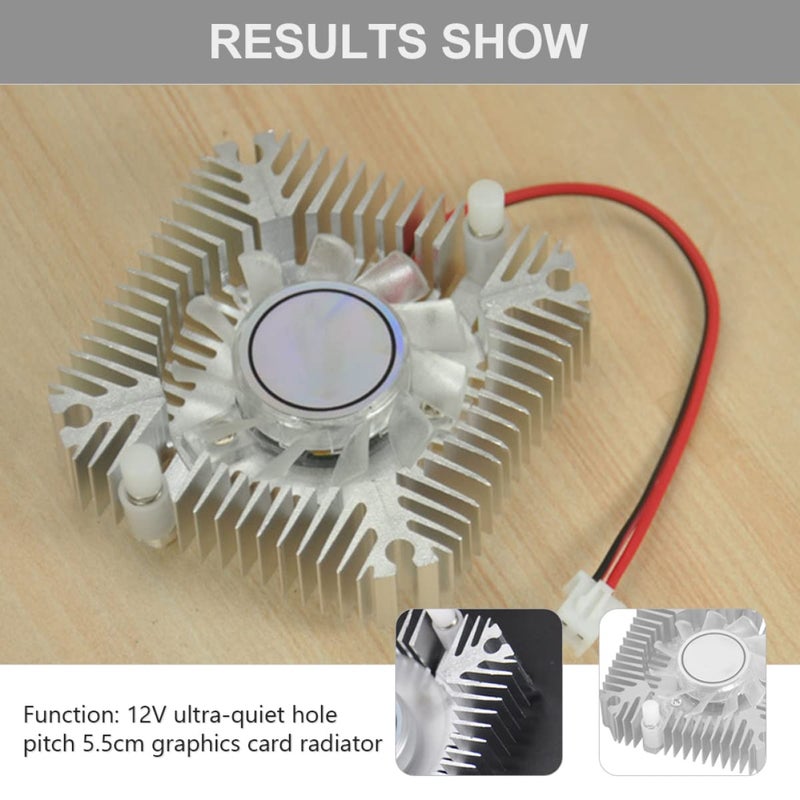White 12V Graphics Card Cooling Fan Easy Installation Improved Heat Dissipation - Image 3