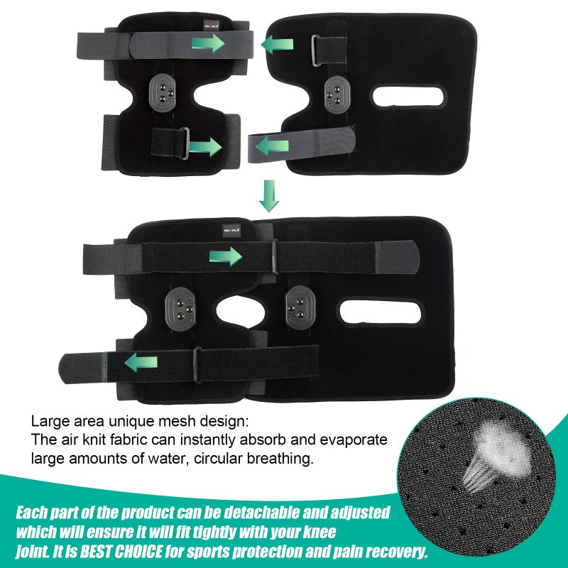 NEENCA Hinged Knee Brace  Knee Immobilizer with Locking Dials & Side Stabilizers  Medical ROM Knee Brace for Knee Pain  Arthritis  ACL  PCL  MCL Meniscus Tear  Injuries/Post OP  Prevent Hyperextension - Image 5