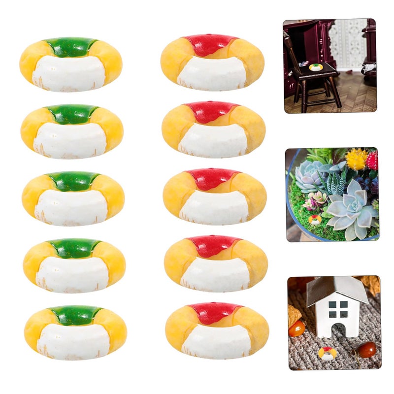 Resin Mini Swimming Rings 10Pcs Red For DIY Micro Landscape Photo Props House Decor - Image 3
