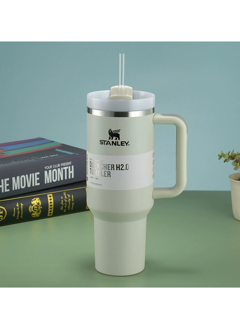 Generic - Quencher H2.0 FlowState Stainless Steel Vacuum Insulated Tumbler with Lid and Straw for Water, Iced Tea or Coffee, Smoothie and More, 40Ounce Stainless Steel 32x15x 10cm - Image 1