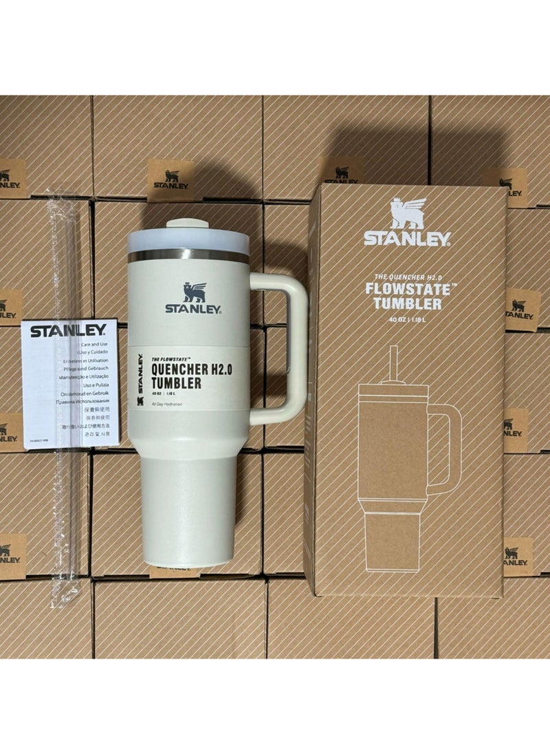 Generic - Quencher H2.0 FlowState Stainless Steel Vacuum Insulated Tumbler with Lid and Straw for Water, Iced Tea or Coffee, Smoothie and More, 40Ounce Stainless Steel 32x15x 10cm - Image 1