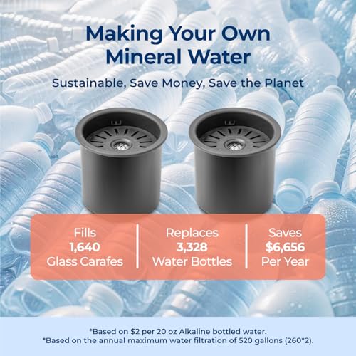 Bluevua Dual-Pack Remineralization Filters, One-Year Set for RO100ROPOT-LITE, Alkaline for Reverse Osmosis Filter, Remineralize and Increase pH for Pure Drinking Water - Image 5