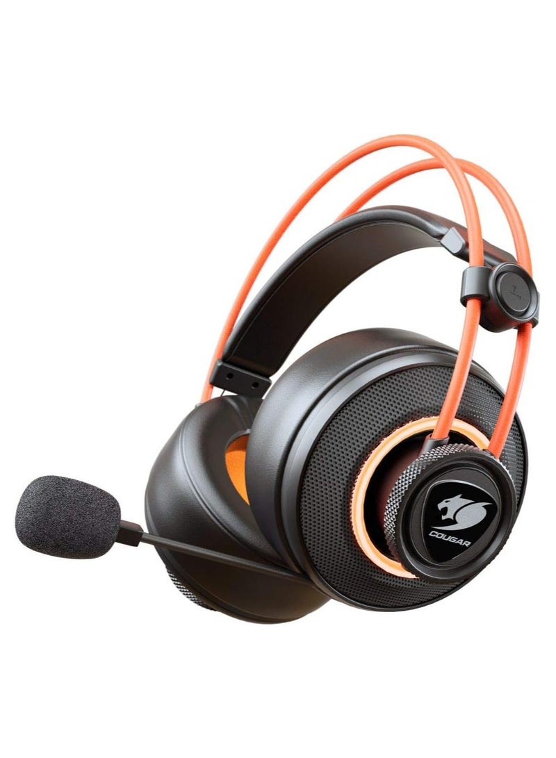 كوجار سماعة ألعاب Immersa Pro Ti Ultimate 7.1 تأثير إضاءة محيطي ورائع ومنفذ USB وقابس هاتف 3.5 متر لألعاب الكمبيوتر Ps4 - Image 1