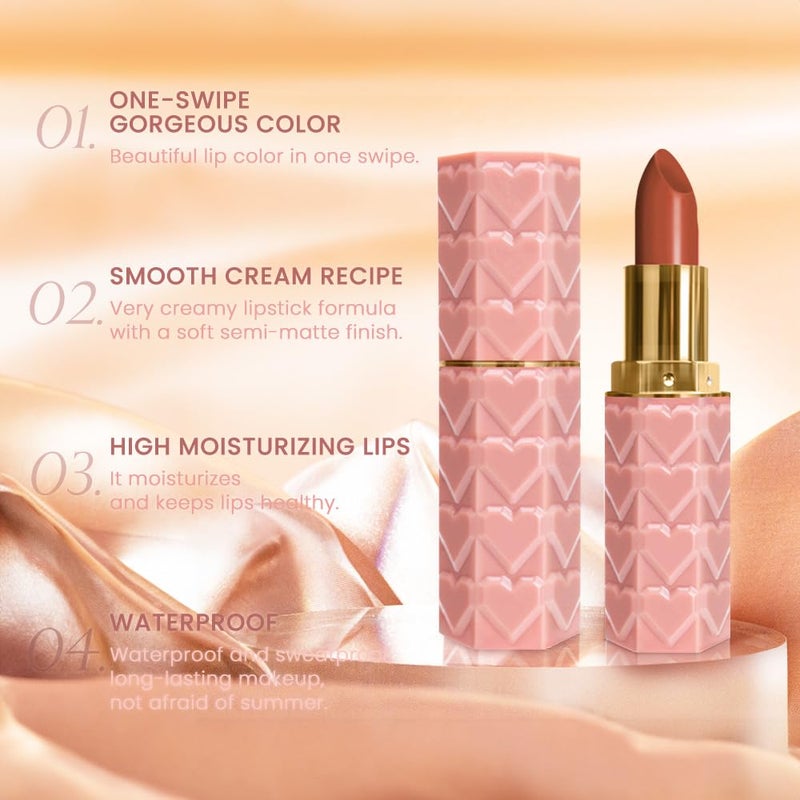 evpct 3Pcs Dark Deep Orange Brown Coffee Nude Matte Lipstick Sets for Women 24 Hour Matt Matte Lipstick Long Lasting Waterproof and Smudge Proof Fall Color Lipstick Shades Dark Brown Lip Liner Set 02 - Image 3