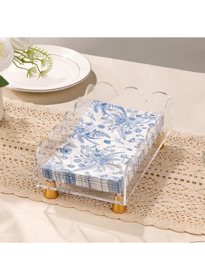 Hiitytin Acrylic Napkin Holder Clear Guest Towel Holder Tray for Bathroom Kitchen Hotel Disposable Paper Hand Towel Holder for Party Wedding, Rectangle - Image 5