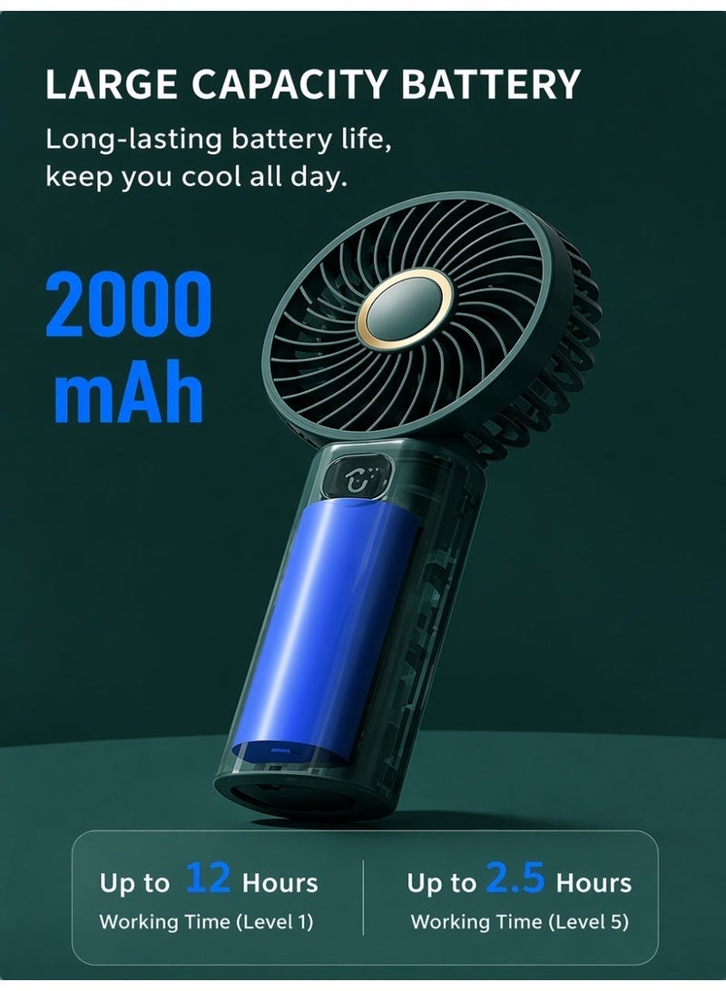 Hirospace Portable Rechargeable Hand Fan | 5 Speed Silent Mini Fan For Summer Outdoor & Home Use - Image 5