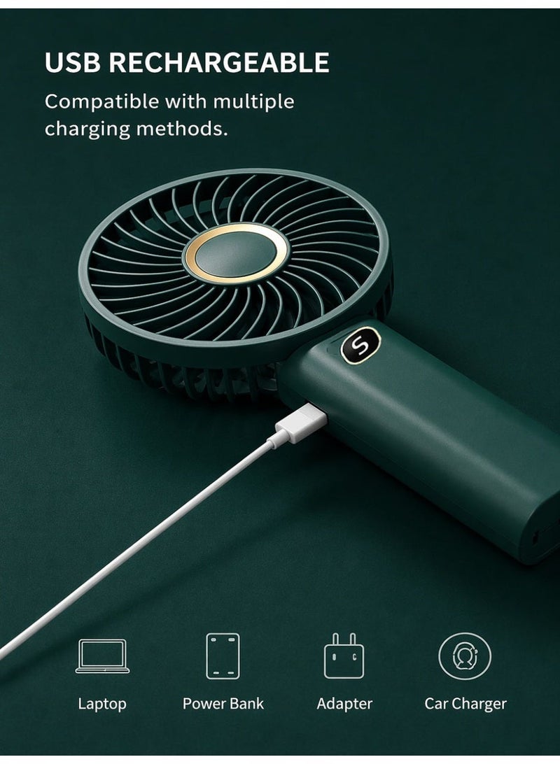 Hirospace Portable Rechargeable Hand Fan | 5 Speed Silent Mini Fan For Summer Outdoor & Home Use - Image 4